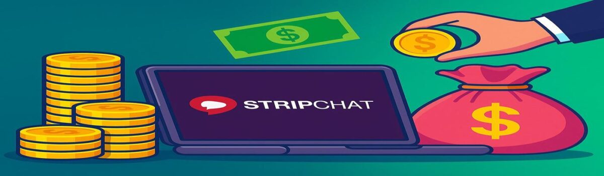 Stripchat affiliate earnings and webcam payouts illustration